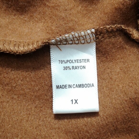 The Original Muk Luks Ladies Size 1X Copper Color Fleece Lined Sweat Top - Picture 6 of 11